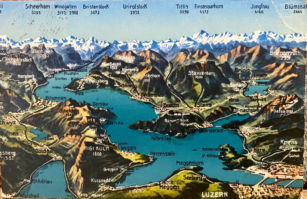 1951 Alte Panorama AK Luzern Vierwaldstättersee Kaufen auf Ricardo