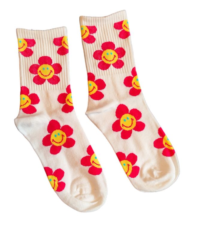 Socken Blumen Flowers Smiley Kaufen Auf Ricardo