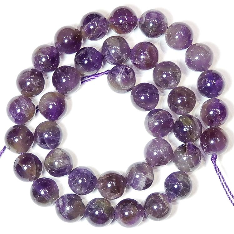 1 Strang echte natürliche dunkle Amethyst Perlen 10 mm Kaufen auf Ricardo