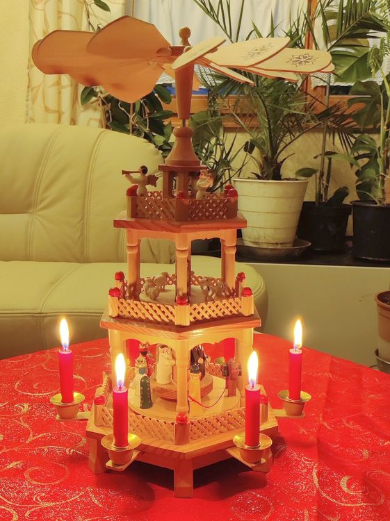 Pyramide Erzgebirge Natur Holz Weihnachtspyramide Handarbeit Kaufen