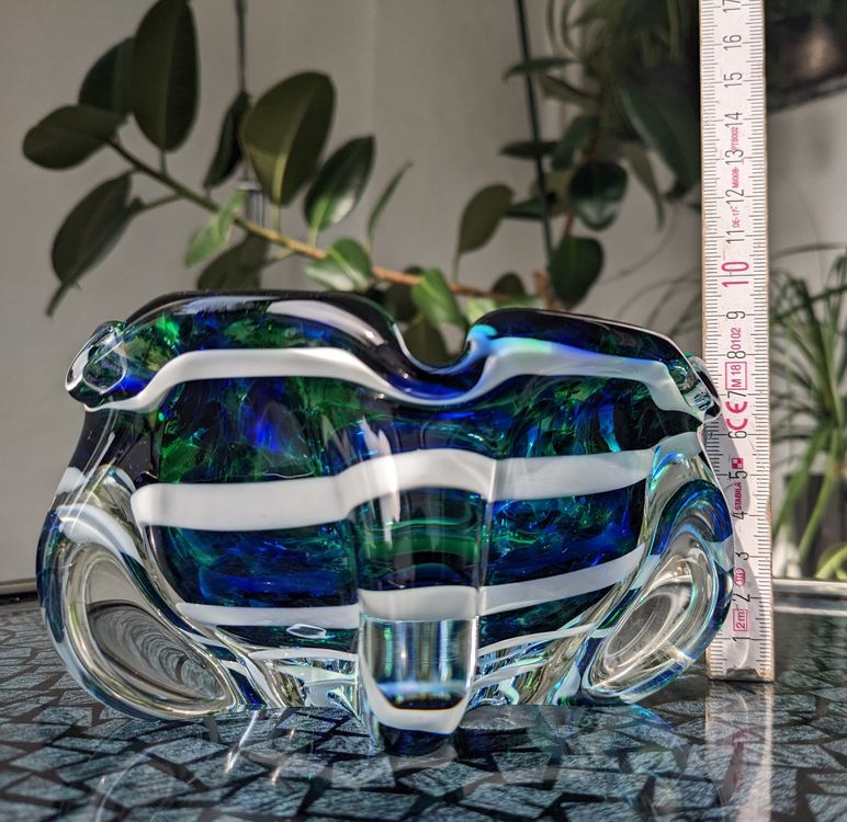 Schale Aschenbecher Massiv Glas Vintage Design Wie Murano Kaufen Auf