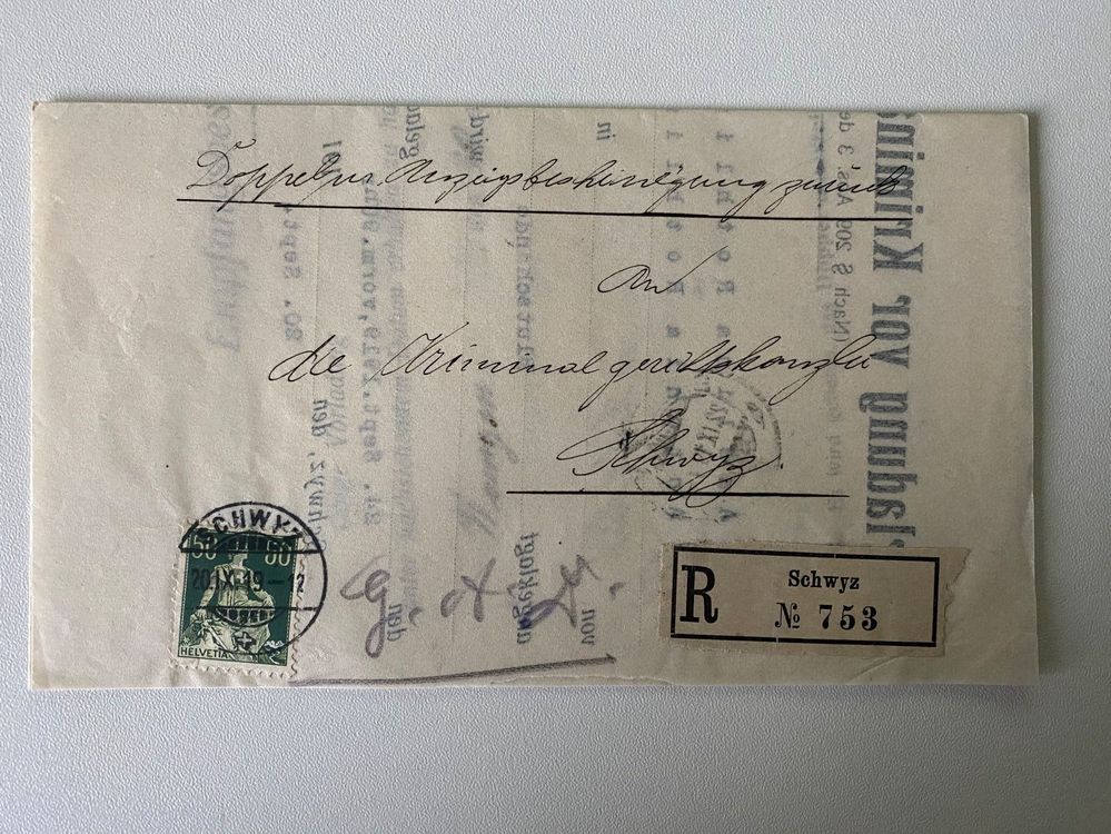 17 Sitzende Helvetia 50 Rp Auf Gerichtsvorladung 1919 Kaufen Auf