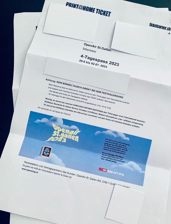 2 X 4 Tagespass 2023 Openair St Gallen OASG Kaufen Auf Ricardo