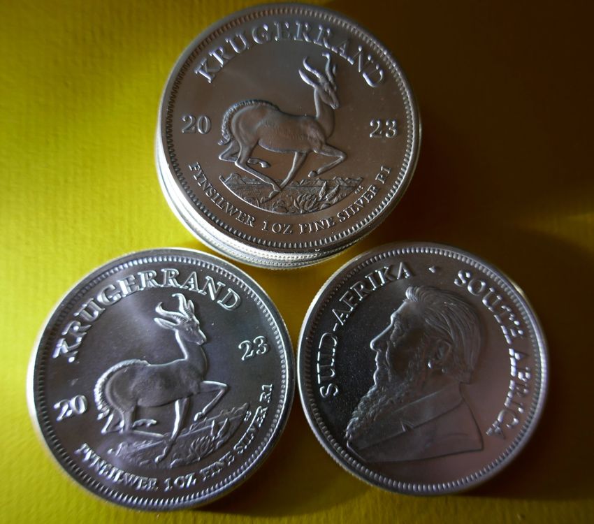 5 x 1 oz fünf Silber 999 Krüger Rand 2023 Anleger Kaufen auf Ricardo