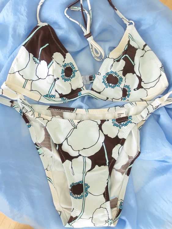 HUIT BIKINI Blumenmuster Hellblau Bunt Taille 36 Kaufen Auf Ricardo