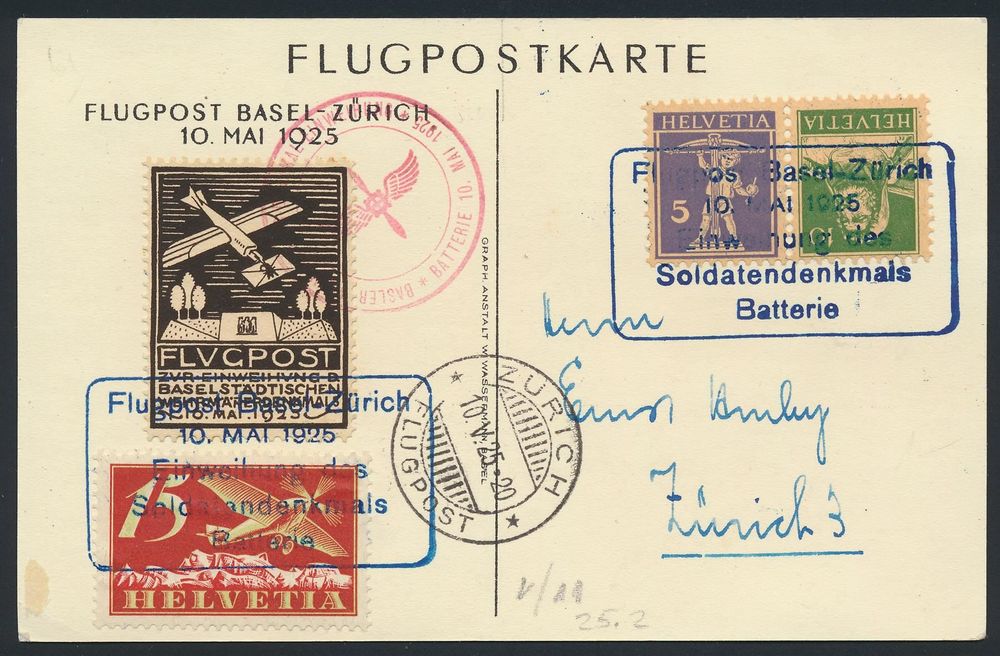 Flugpostkarte Basel Zürich 10 Mai 1925 Kaufen auf Ricardo