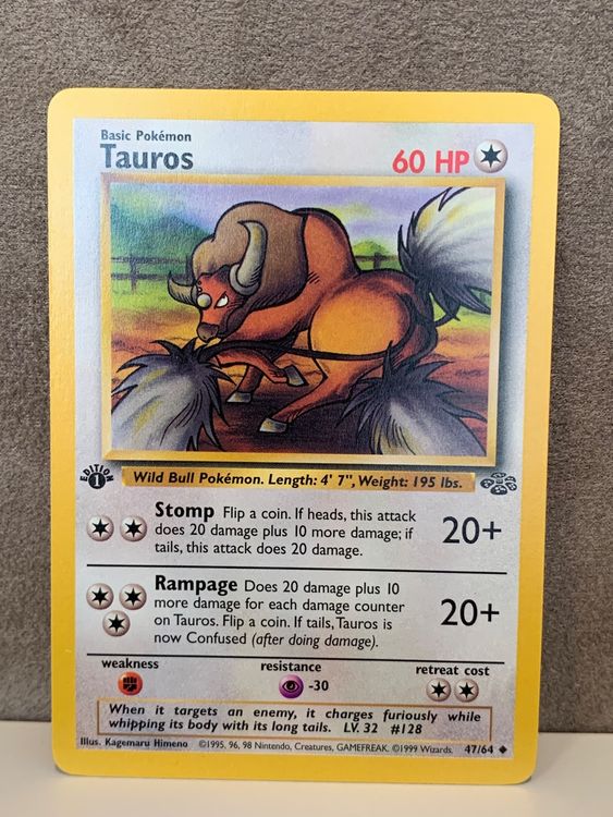 47 64 1 Edition Tauros ENG Pokemon Jungle Dschungel Kaufen Auf Ricardo