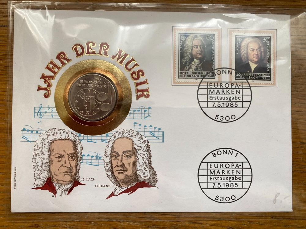 Münzbrief Europäisches Jahr der Musik 1985 5 DM Münze Kaufen auf