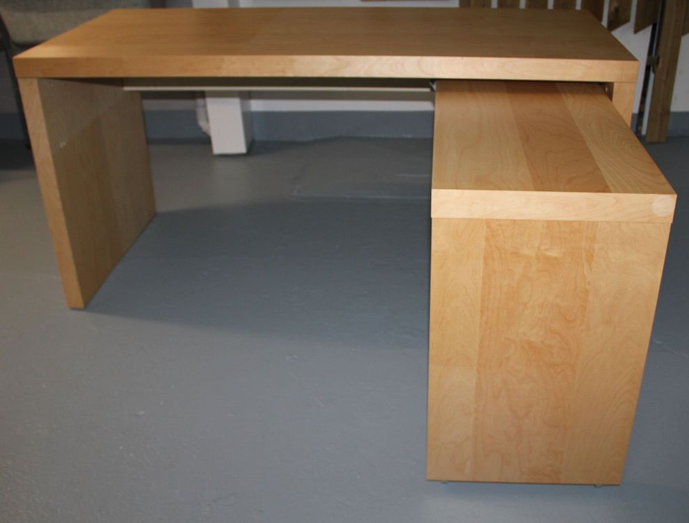 IKEA Malm Schreibtisch Mit Ausziehplatte 151x65x73cm Ahorn Kaufen