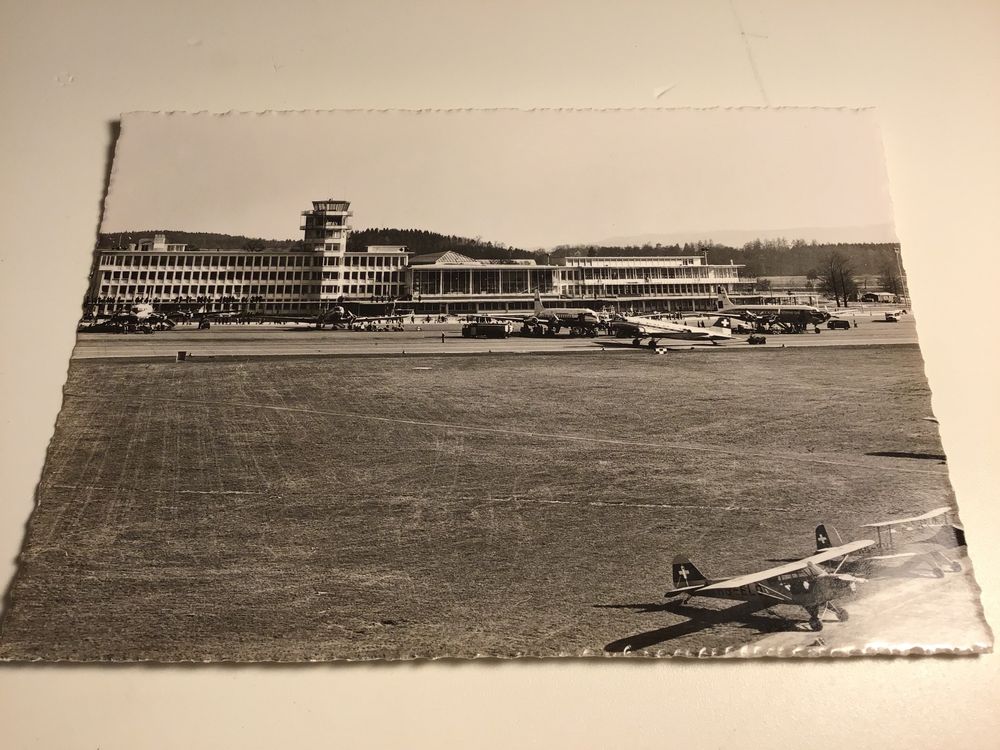 Swissair Postkarten Schwarz Weiss Flughafen Z Rich Original Kaufen