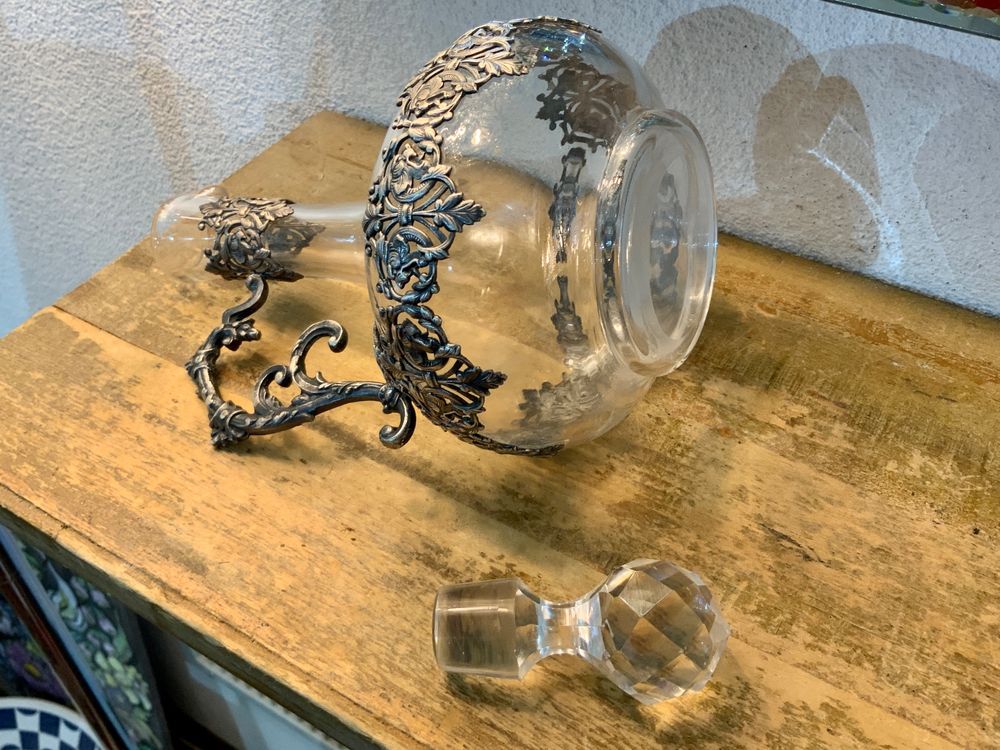 Jugendstil L Essig Karaffe Bleikristall Sterling Kaufen