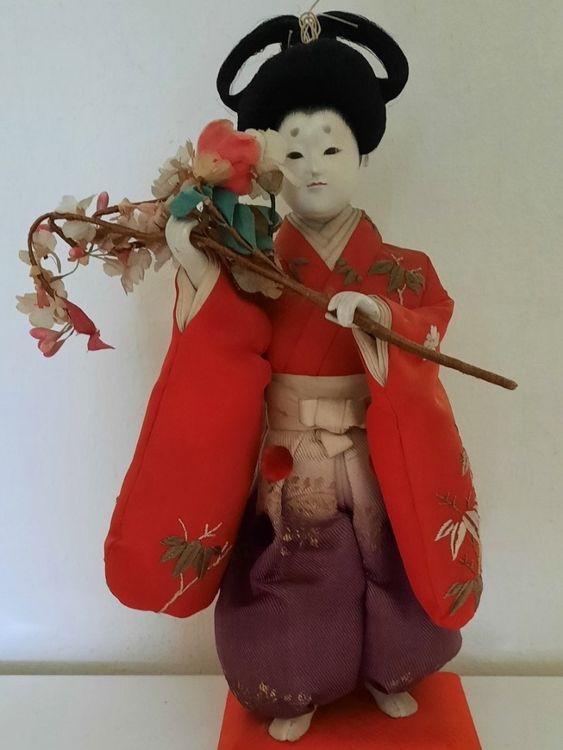 Japan wunderschöne antike Geisha Puppe Muschelkalk Glasaugen Kaufen