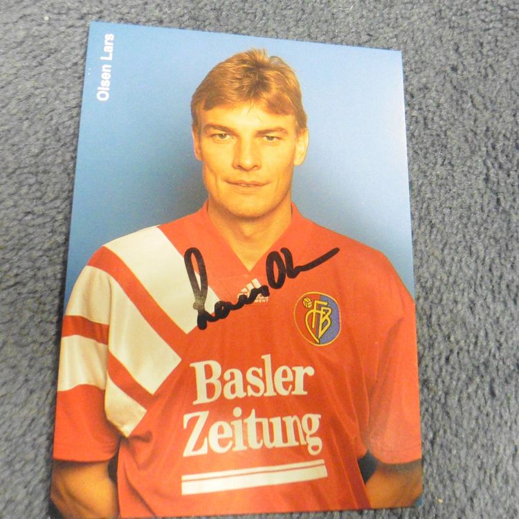 FC Basel Foto 90 Er J Autogramm Lars Olsen Sponsoren Messe Kaufen