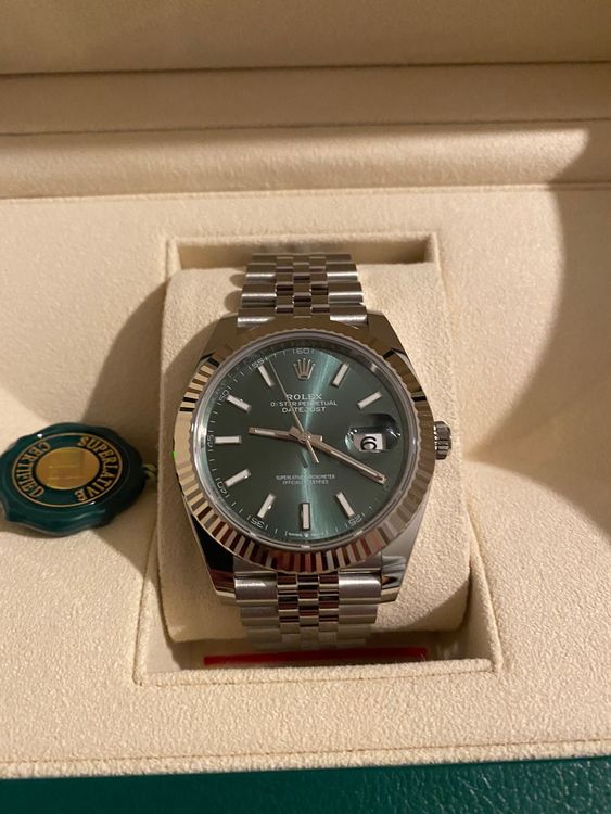 Rolex Datejust Mint Green Fluted Bezel Jubilee Kaufen Auf Ricardo