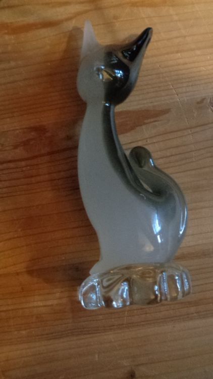 Grau Schwarze Katzenfigur Aus Glas Murano Kaufen Auf Ricardo