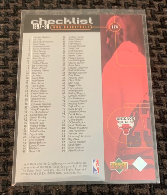 Nba Michael Jordan Upper Deck Checklist Card Kaufen Auf Ricardo