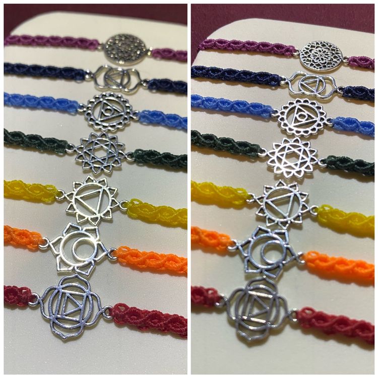 7 CHAKRA Makramee Armbänder im Set Spiritualität Boho Kaufen auf