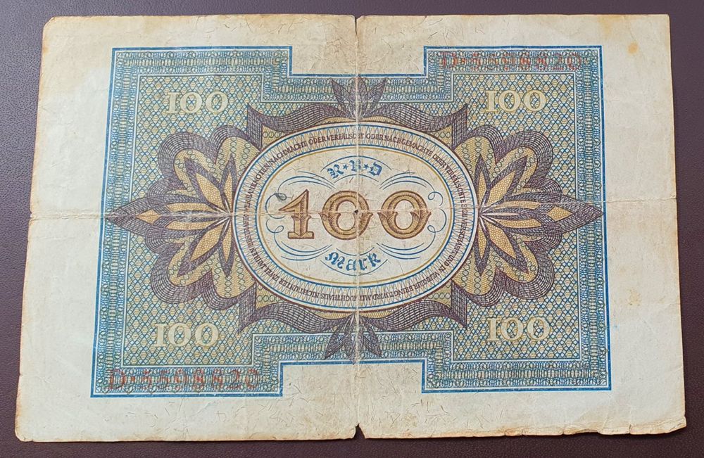 Reichsbanknote Hundert Mark Zwei Millionen Mark Kaufen