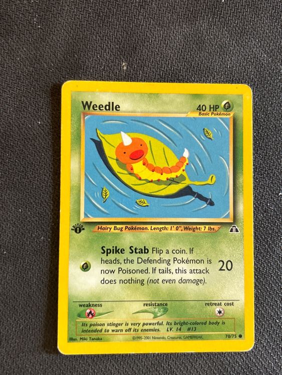 Pokemon Card Old FIRST EDITION Neo Discovery Weedle 70 75 Kaufen Auf