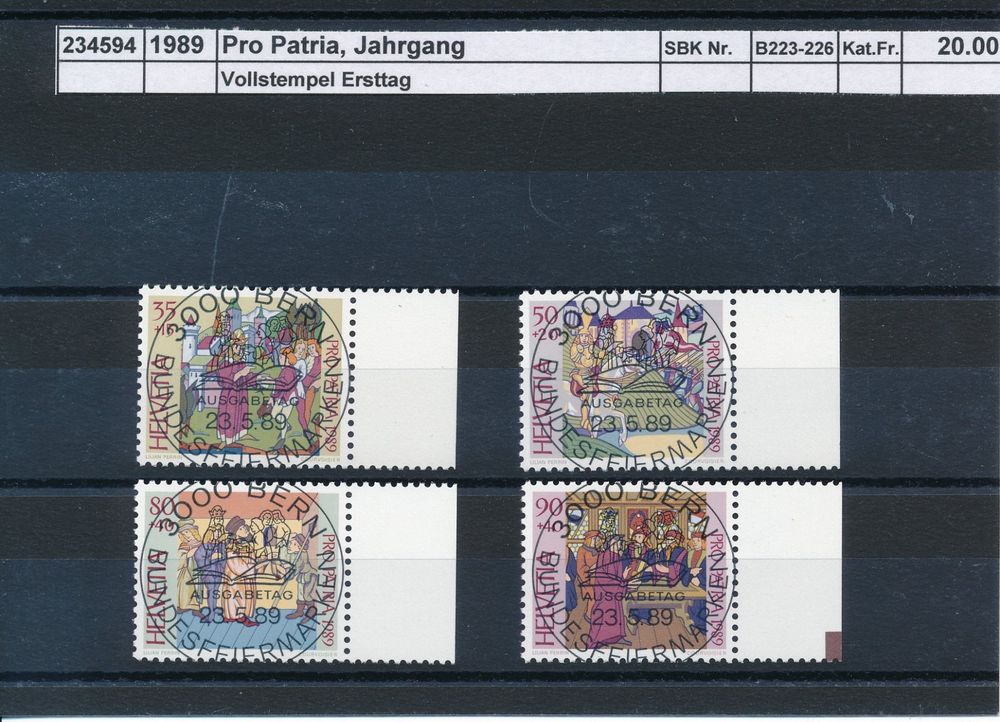 1989 ET Vollstempel Pro Patria Jahrgang Kaufen Auf Ricardo