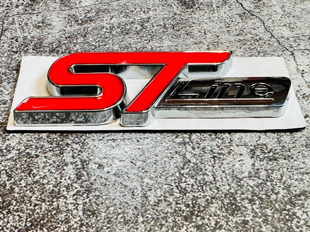 Ford ST Line Emblem Schriftzug Logo Rot Chrom Aus Metall Neu Acheter