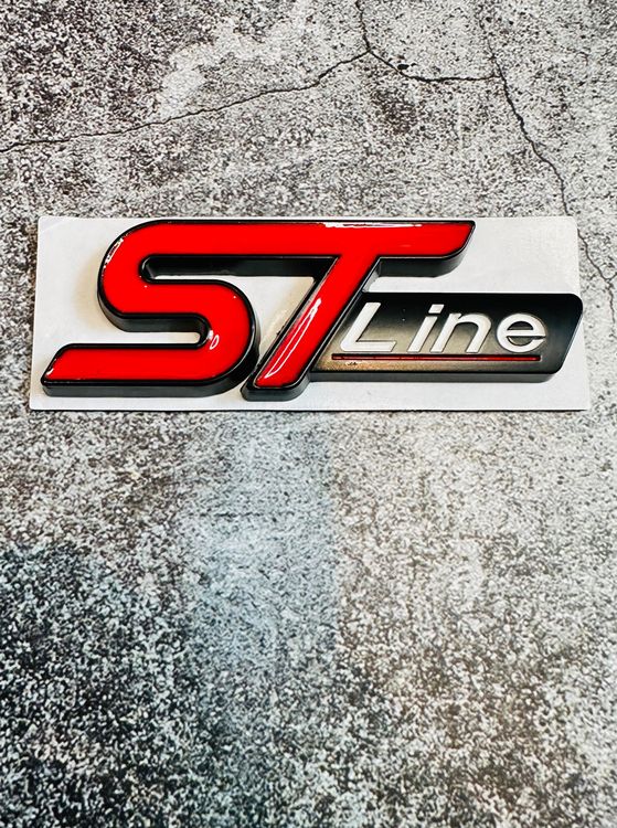 Ford ST Line Emblem Schriftzug Logo Rot Schwarz Aus Metall Kaufen Auf