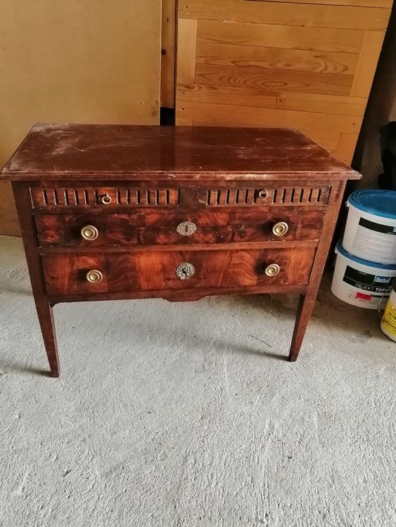 COMMODE BIEDERMEIER ANCIEN EN NOYER 97X50 HAT 78 CM Acheter Sur Ricardo