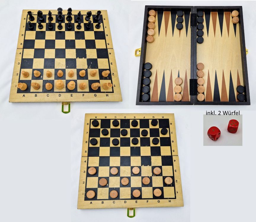 In Spieleset Schach Backgammon Dame In Holzbox Komplett Kaufen