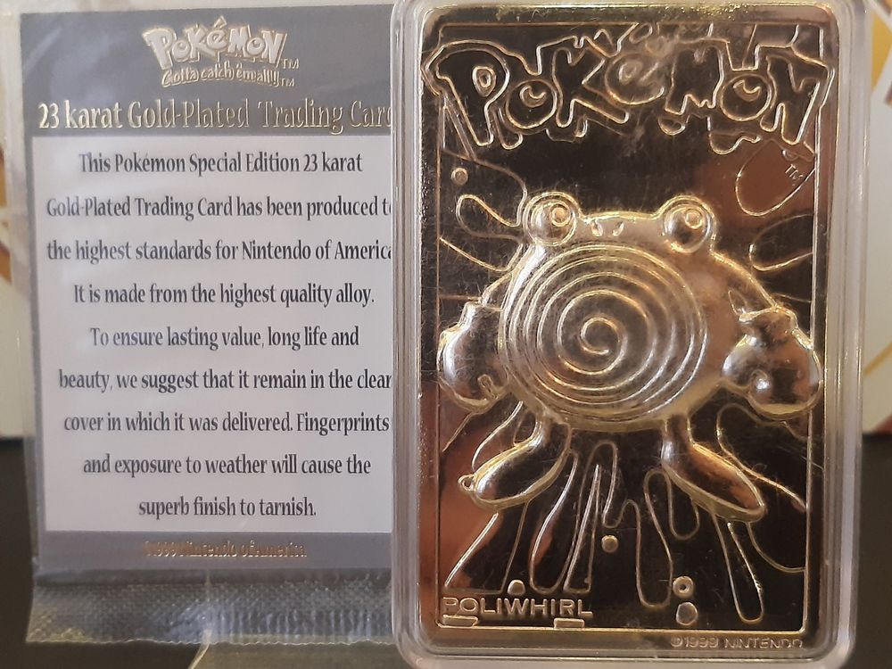 Pokemon Poliwhirl 23 Karat Gold Platte 1999 Burger King Kaufen Auf