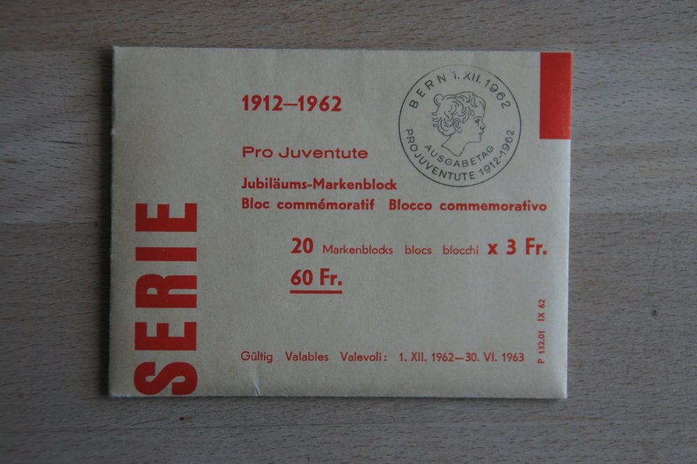 Jubiläumsblockserie 1 20 50 Jahre Pro Juventute 1962 Kaufen auf Ricardo