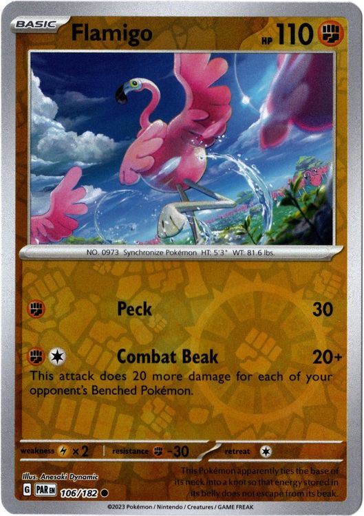 Pokemon Paradox Rift Flamigo Flaminkno Reverse Holo 106 182 Kaufen