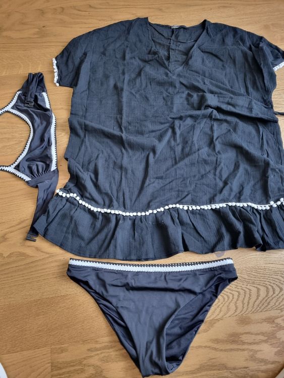 Calzedonia Strandkleid Bikini Set schwarz Grösse 38 Gebraucht in