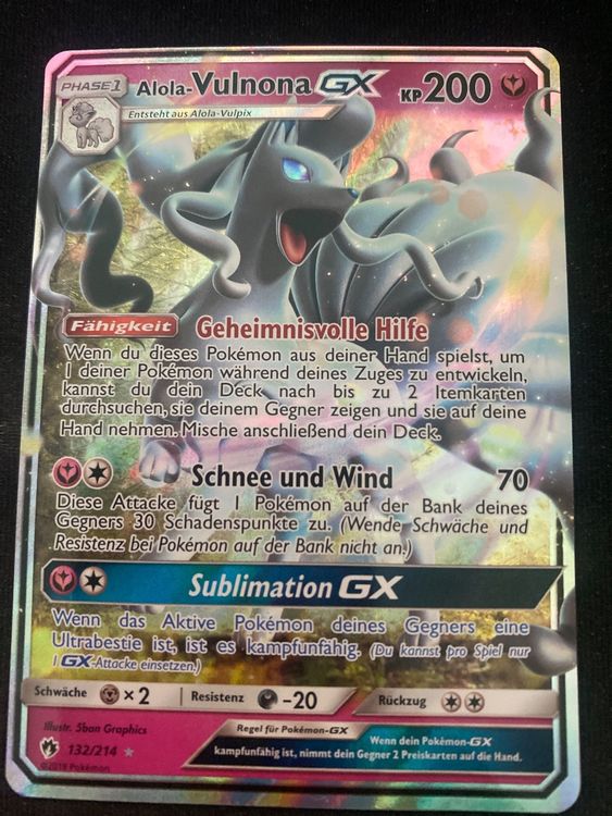 Pokemonkarte Alola Vulnona GX Kaufen Auf Ricardo