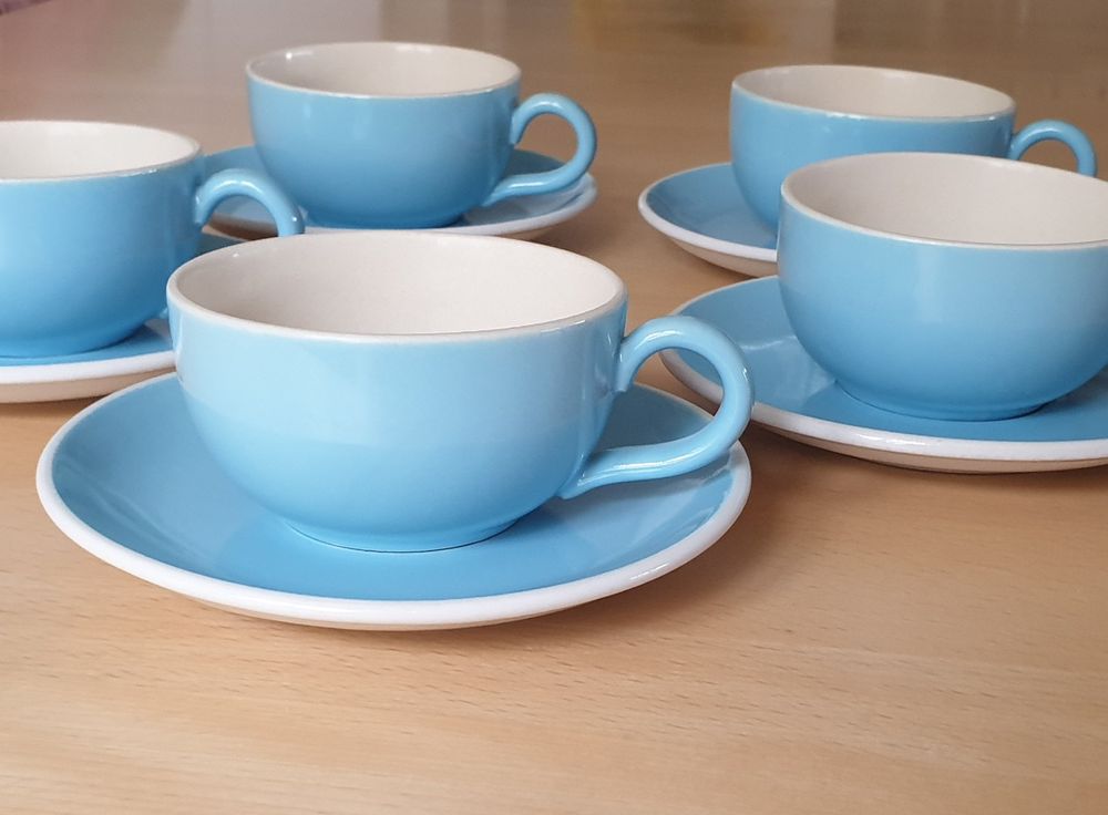 R Ssler Blau Hellblau Kaffeetassen Mit Unterteller Rar Kaufen Auf