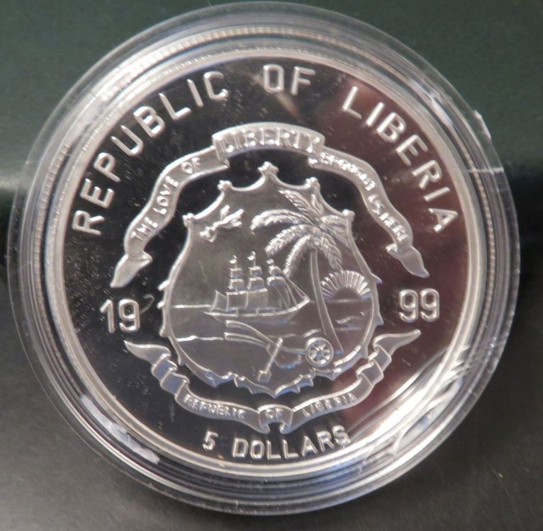 Silber Liberia 5 Dollars James Cook 1999 AG 925 1000 Kaufen Auf Ricardo