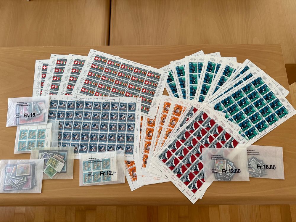 Ungestempelte Briefmarken Schweiz Frankatur Wert CHF 200 Kaufen Auf