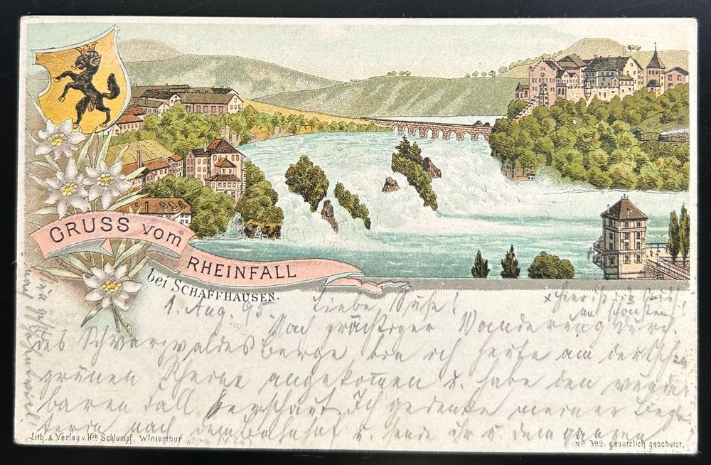 Gruss Vom Rheinfall Litho Kaufen Auf Ricardo