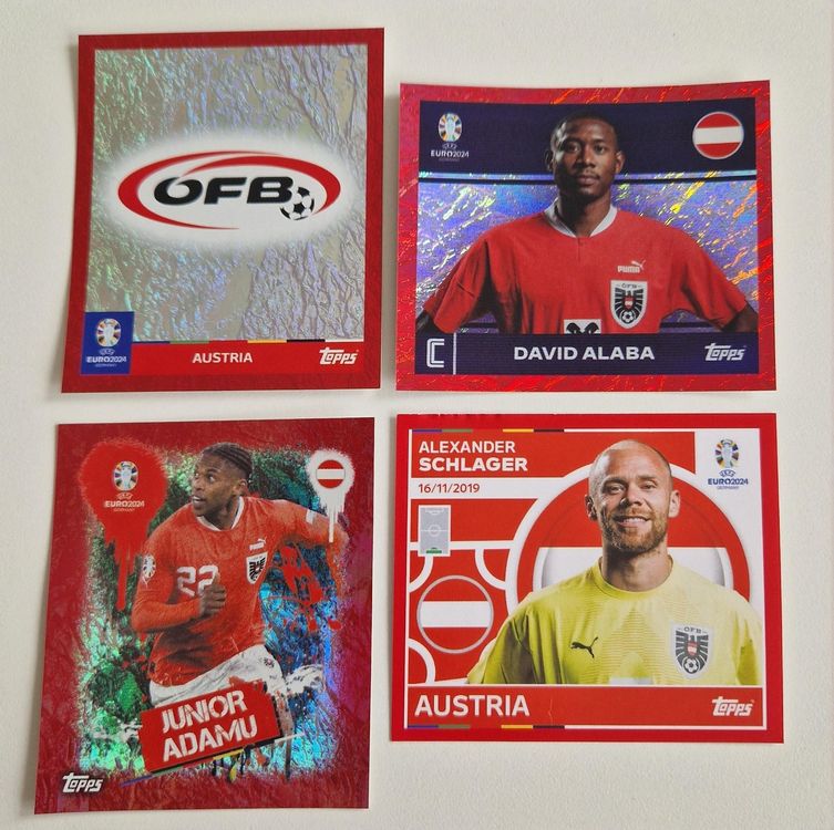 Topps UEFA Euro 2024 Sammelbilder AUT 1 AUT 2 AUT 3 AUT 4 Kaufen