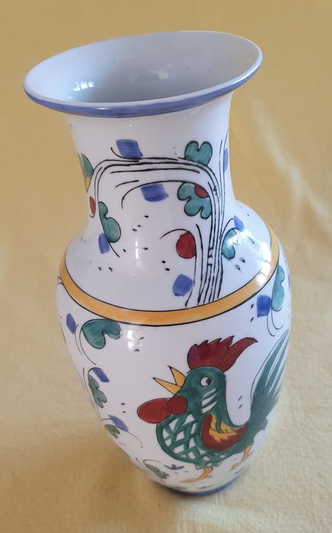 Farbige China Vase Mit Hahn Und Blumen Motiv Kaufen Auf Ricardo