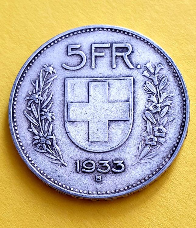 5 FRANKEN 1933 TOP MÜNZE Kaufen auf Ricardo