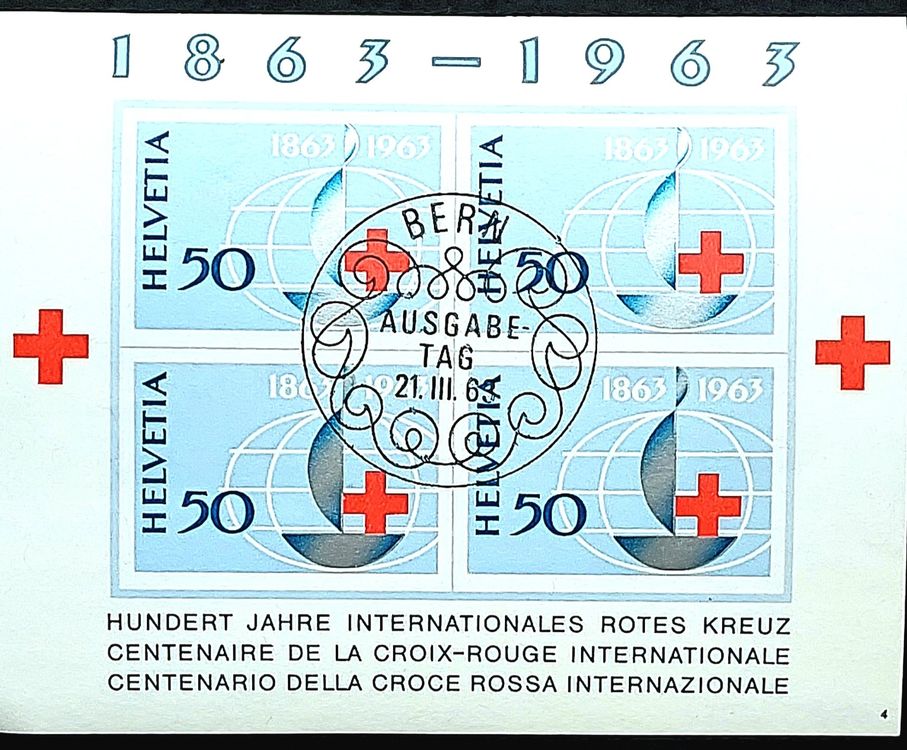 1963 100 J Rotes Kreuz Block W40 Serien Nr 4 ʘ ET gummiert Kaufen