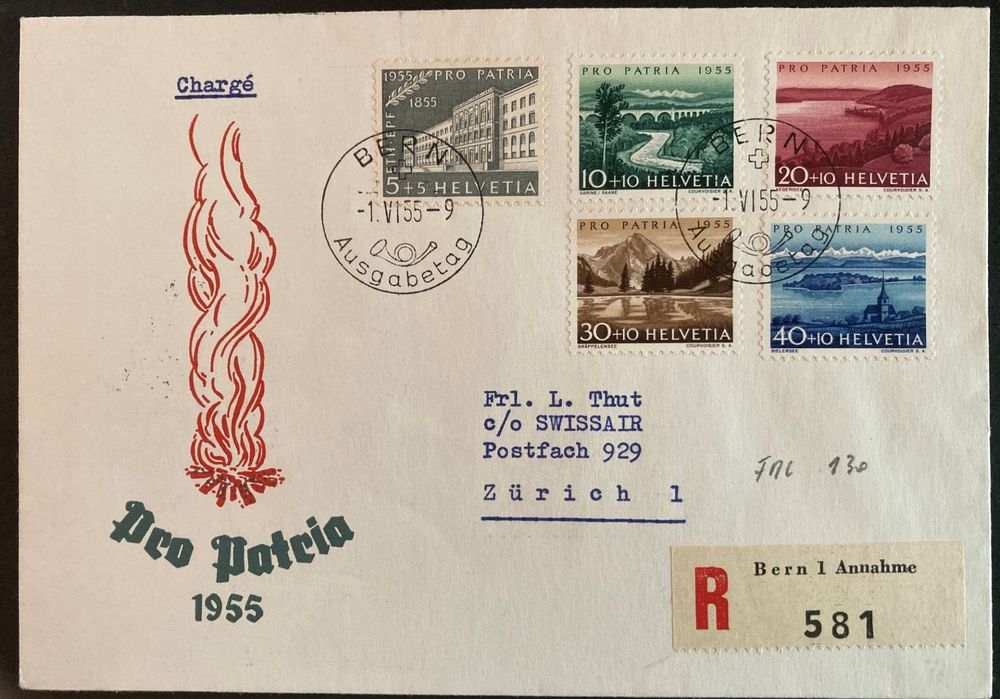 R FDC Pro Patria 1955 ET BERN Illustriert SBK 75 Fr Kaufen Auf Ricardo