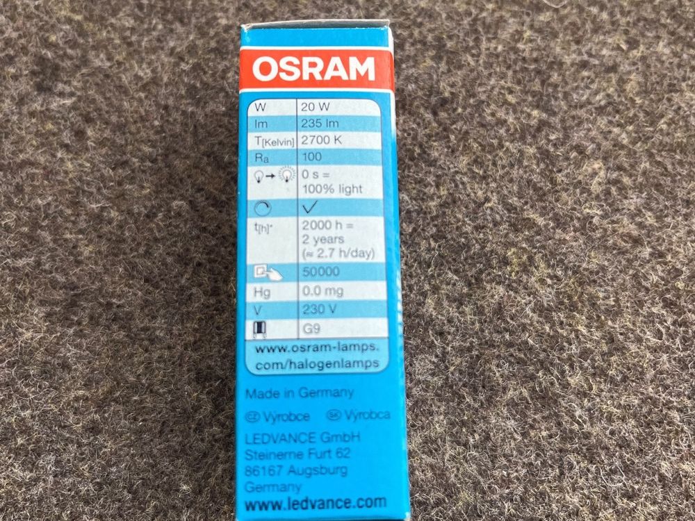 St Ck Osram Halogenlampen G Watt Volt Kaufen Auf Ricardo