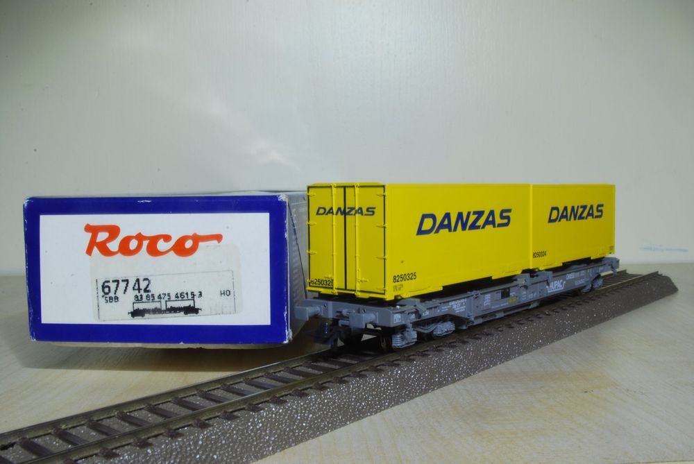 Roco 67742 SBB Hupac Tragtaschenwagen Mit 2 Danzas Container Kaufen