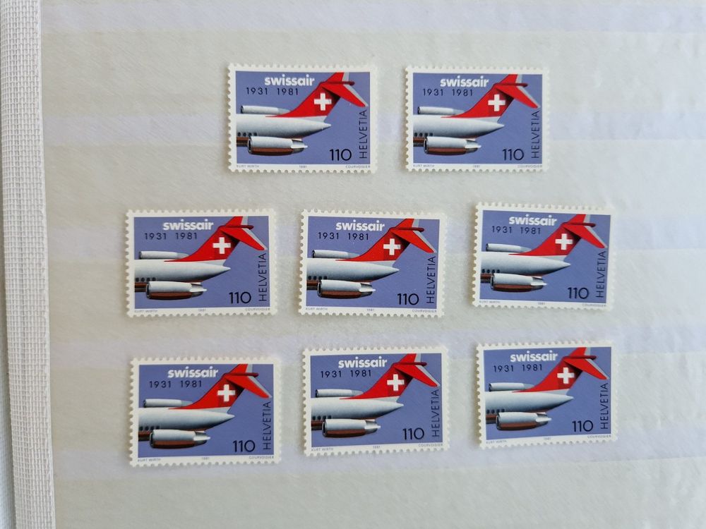 8 Swissair Briefmarken à 1 10Fr postfrisch Kaufen auf Ricardo