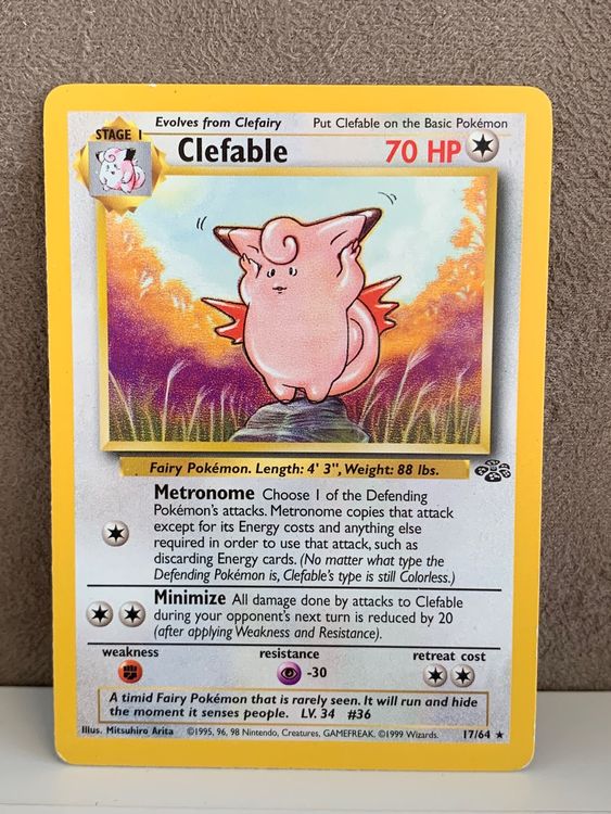 Clefable Rare ENG Jungle Pokemon 17 64 Dschungel Kaufen Auf Ricardo