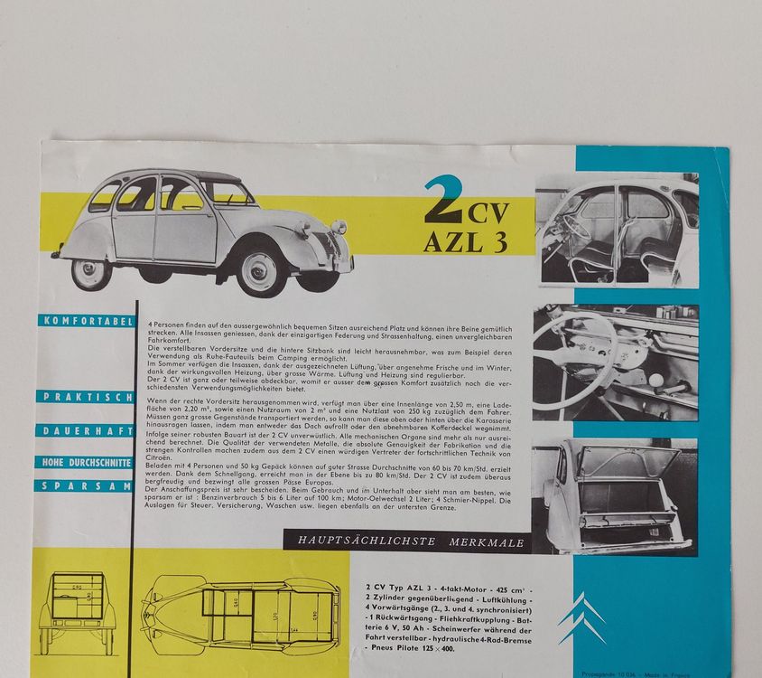 Prospekt Citroen 2 CV AZUL Brochure Katalog Auto Kaufen Auf Ricardo