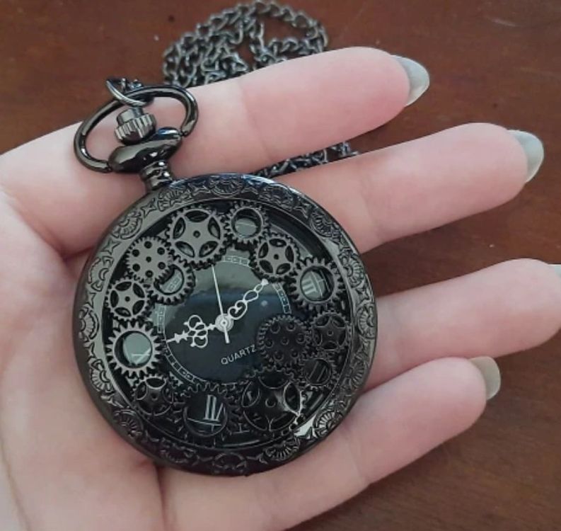 Steampunk Quarz Taschenuhr Montre De Poche Noir Vintage Kaufen Auf