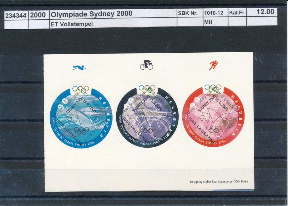 Et Vollstempel Olympiade Sydney Heftchenblatt Kaufen Auf Ricardo