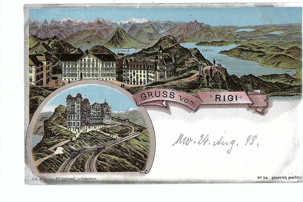 GRUSS VOM RIGI Litho Hch Schlumpf 1898 Kaufen Auf Ricardo